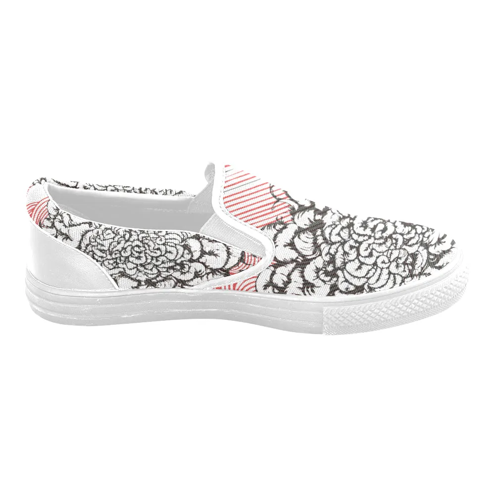 Men's Scribble Doodle Print Canvas Slip-on Shoes