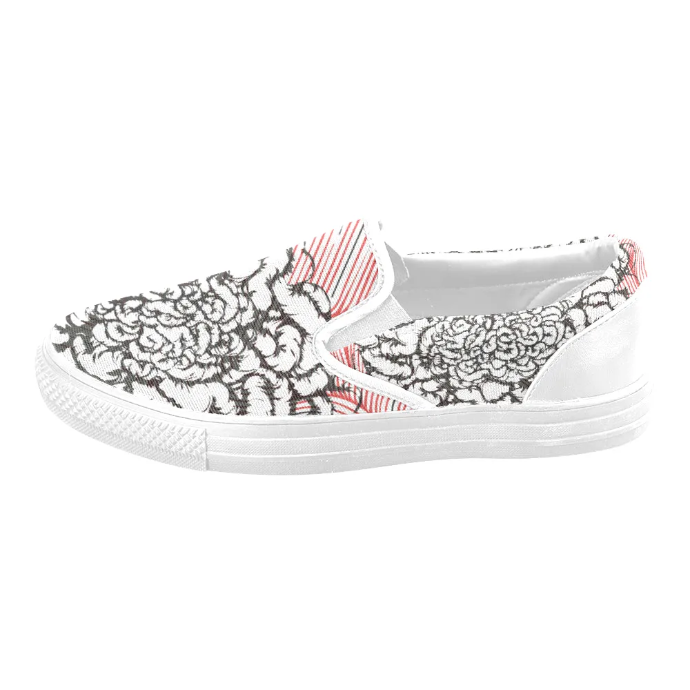 Men's Scribble Doodle Print Canvas Slip-on Shoes