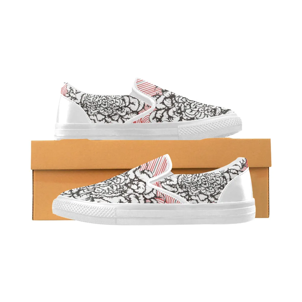 Men's Scribble Doodle Print Canvas Slip-on Shoes