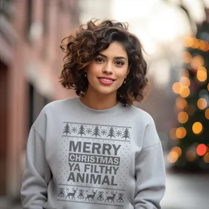 Merry Christmas Ya Filithy Animal Christmas Sweater - Christmas Jumper Sweatshirt - All Sizes