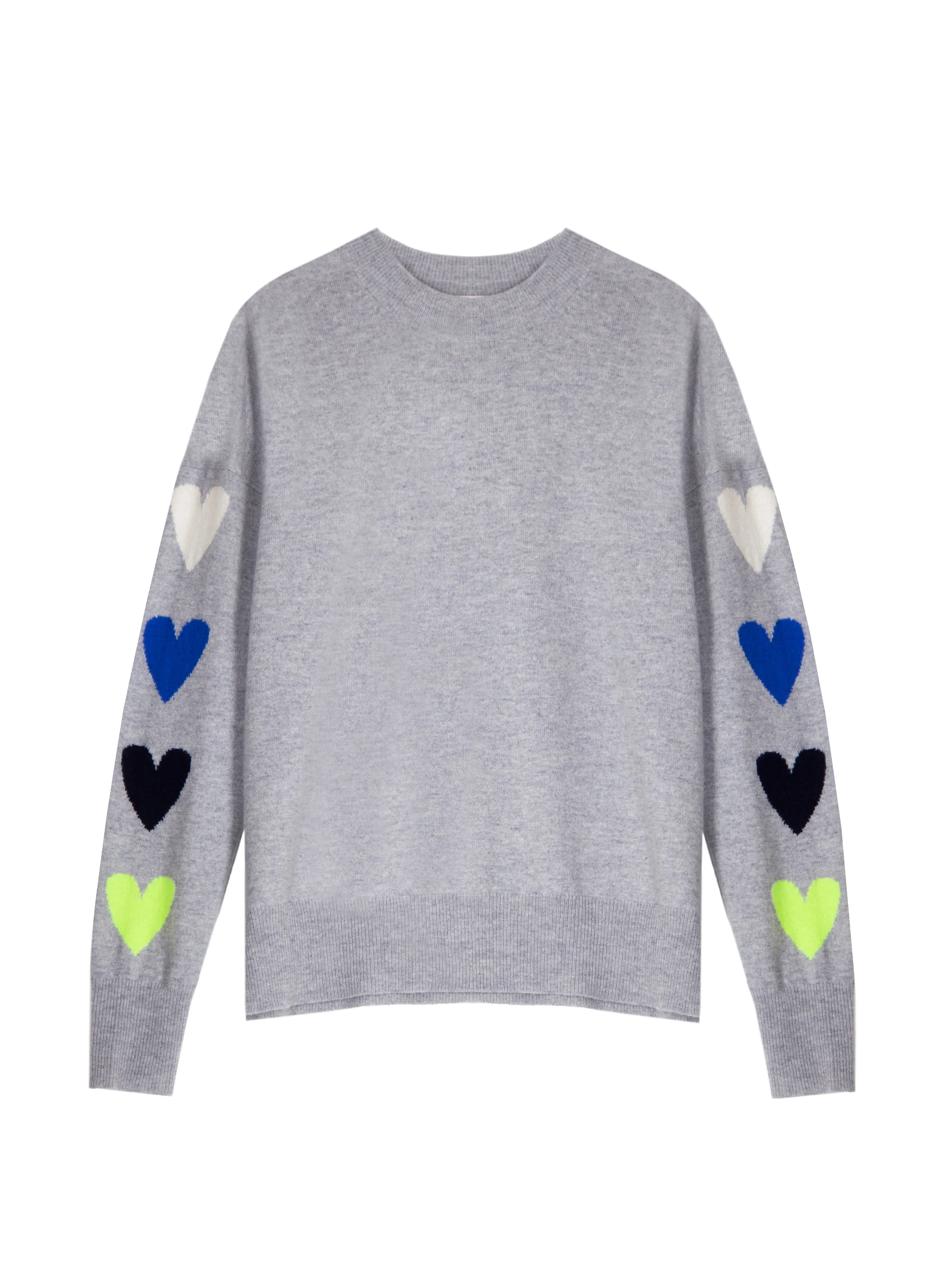 Mina Heart Grey Cashmere Jumper