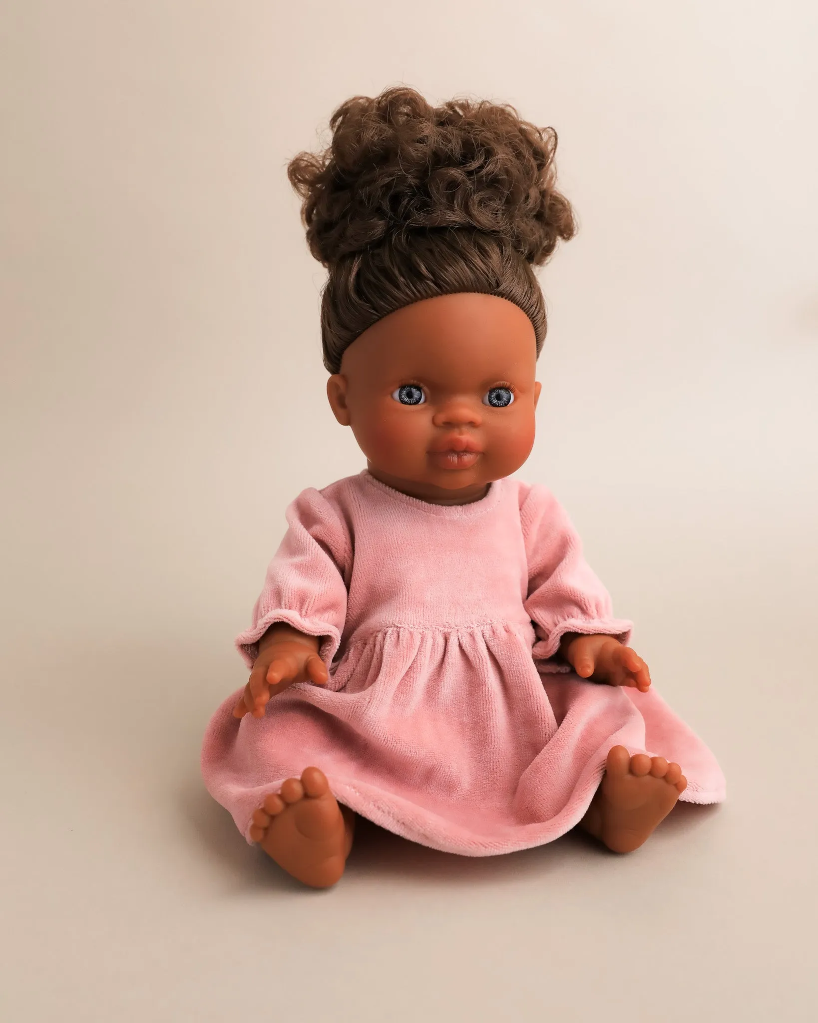 Minikane Doll Clothes | Doll Velvet Dress - Pink