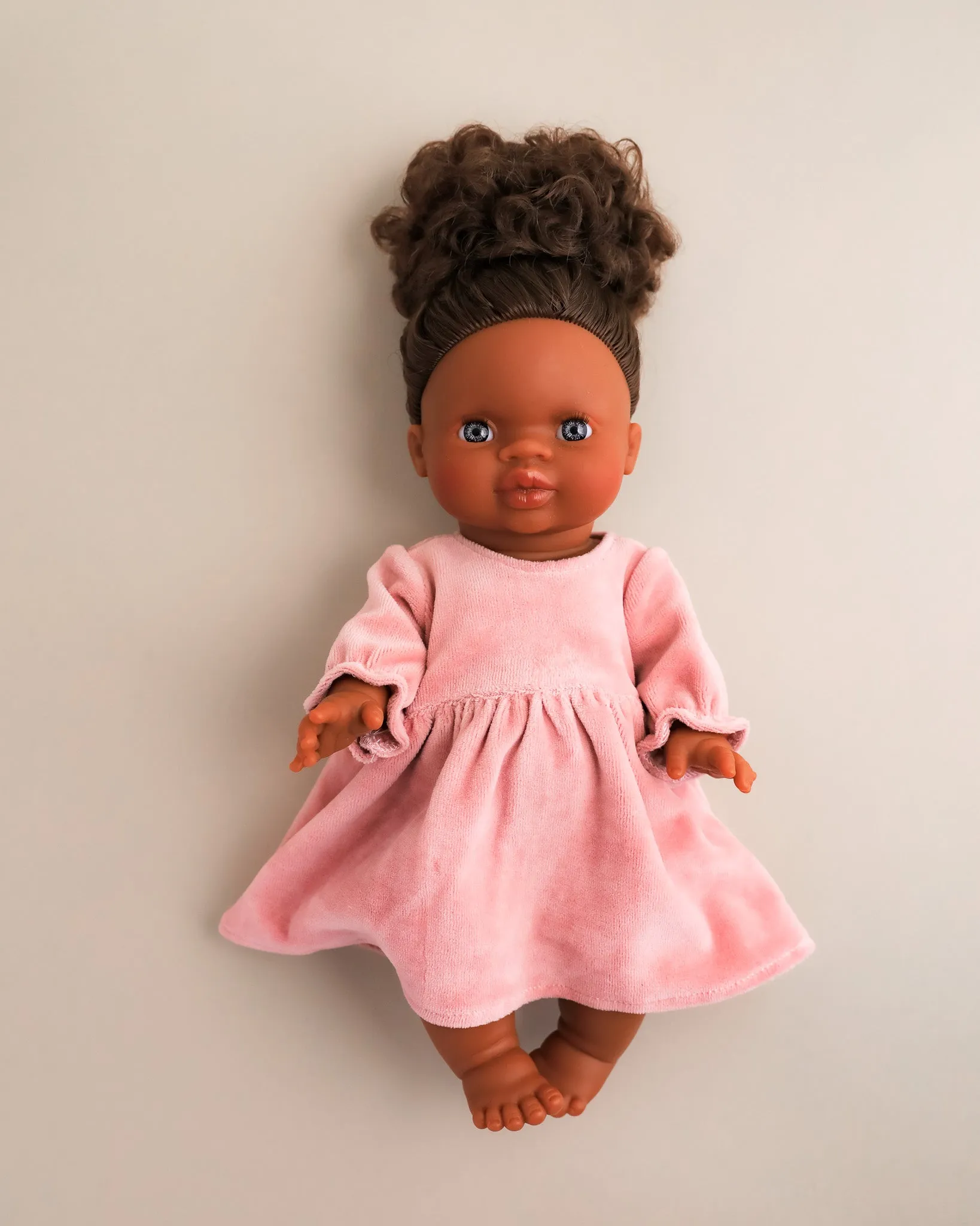 Minikane Doll Clothes | Doll Velvet Dress - Pink