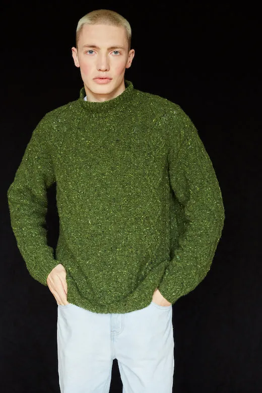 Moss Green Donegal Aran Jumper