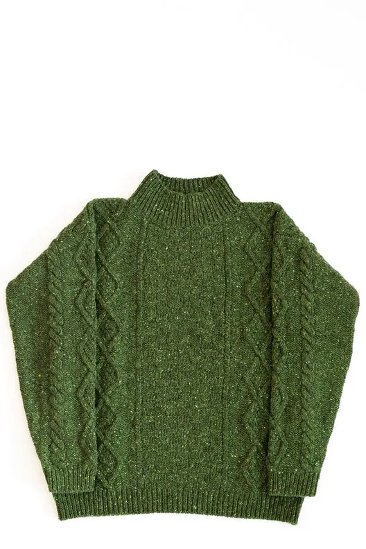 Moss Green Donegal Aran Jumper