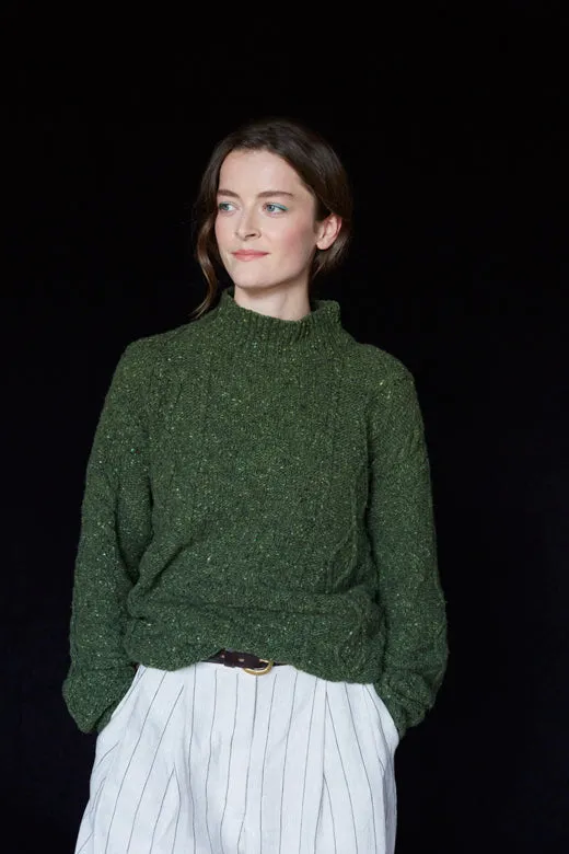 Moss Green Donegal Aran Jumper