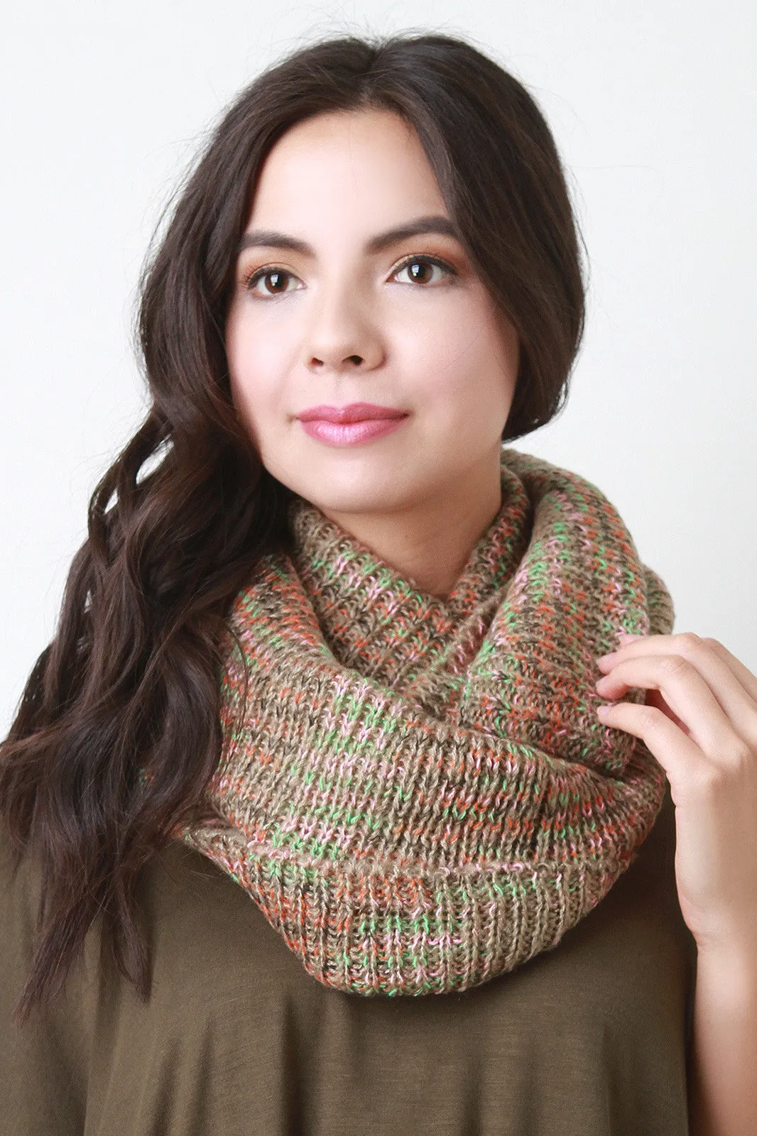 Multicolor Knit Infinity Scarf