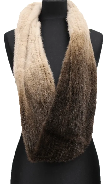 Ombre Mink Infinity Scarf - Coffee Ombre