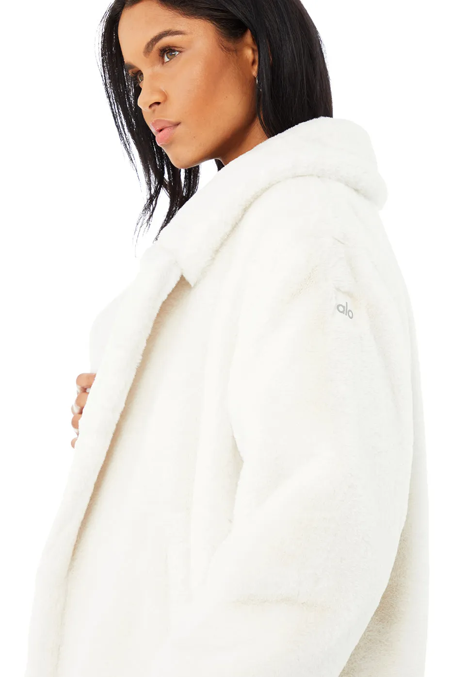 Oversized Faux Fur Trench - Ivory