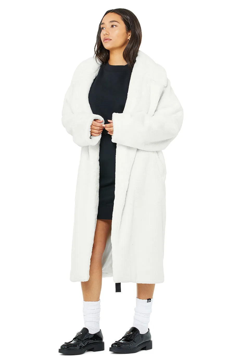 Oversized Faux Fur Trench - Ivory