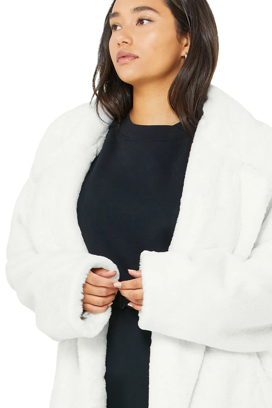 Oversized Faux Fur Trench - Ivory