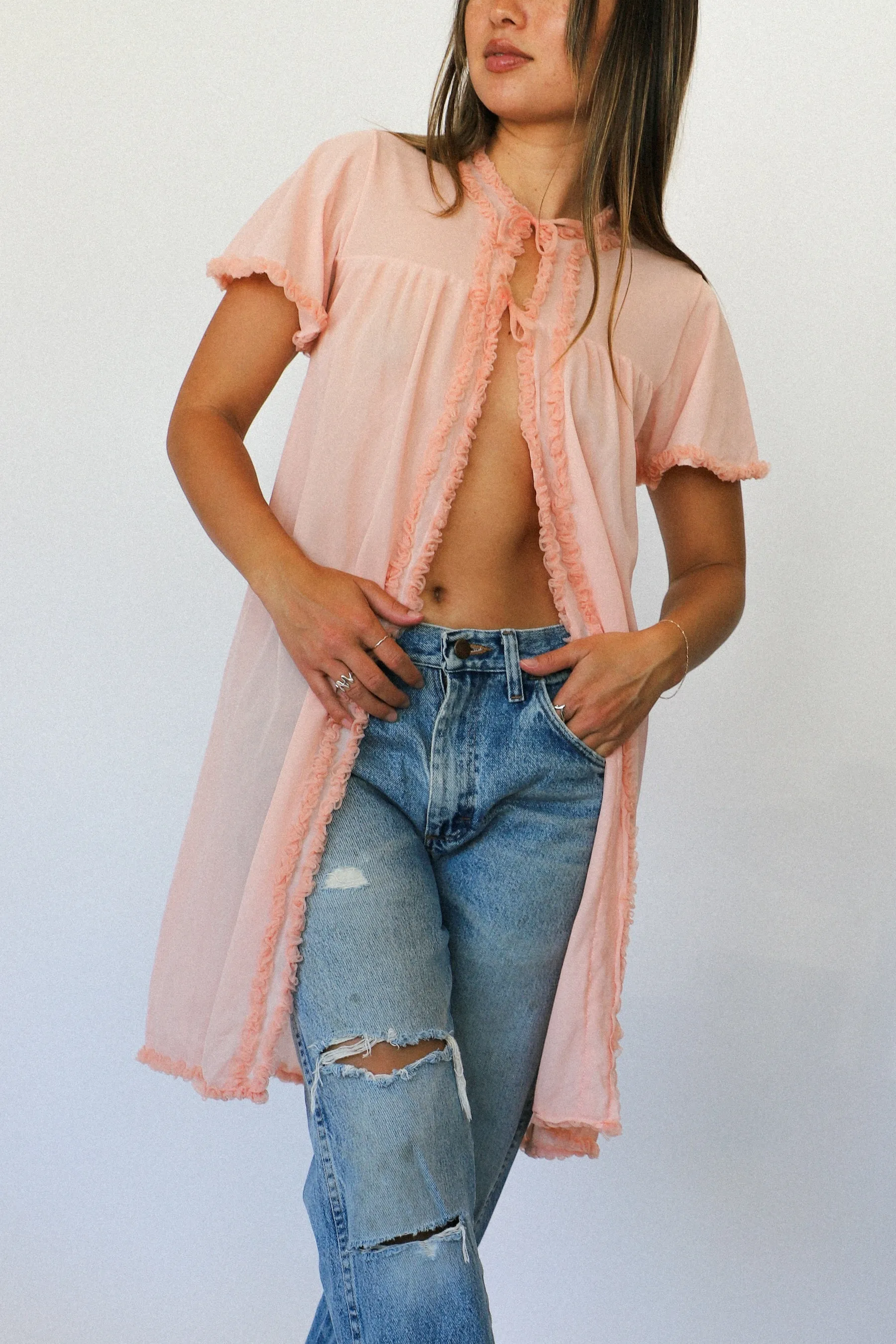 Peach Slip Duster