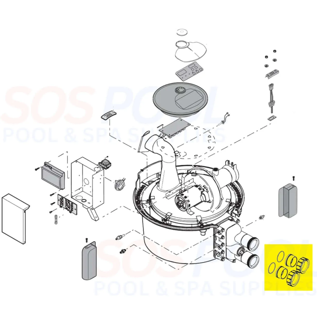 Pentair Slip Half Union For Max-E-Therm Heaters | 2" | 2 Pack | 42001-0402