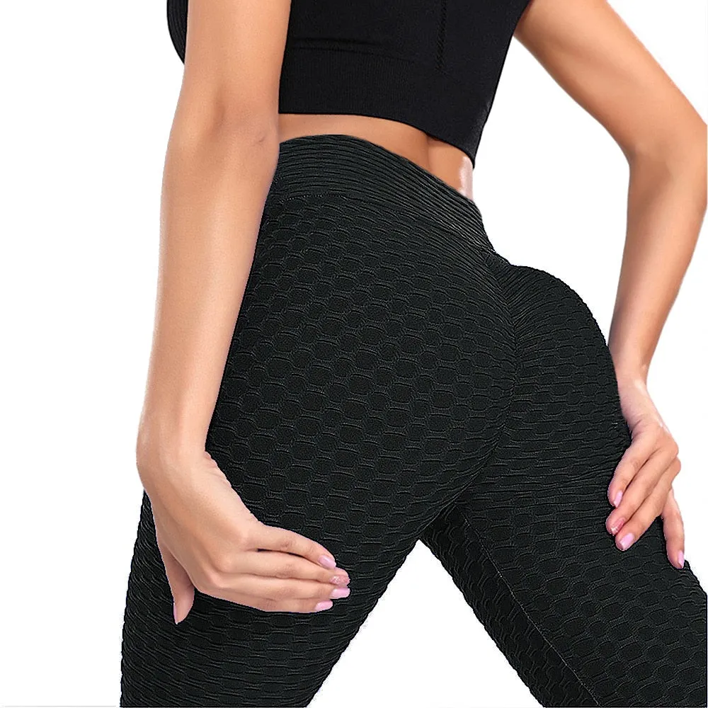 Plus Size Scrunch Leggings Women Black Anti-Cellulite Leggings - High Waist Fitness Leggings Bodybuilding Jeggings Women Pants XS-4XL (2U24)(BAP)(TBL)