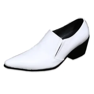 Pointed Low Top Slip on 5cm Heel Men Oxford Shoes