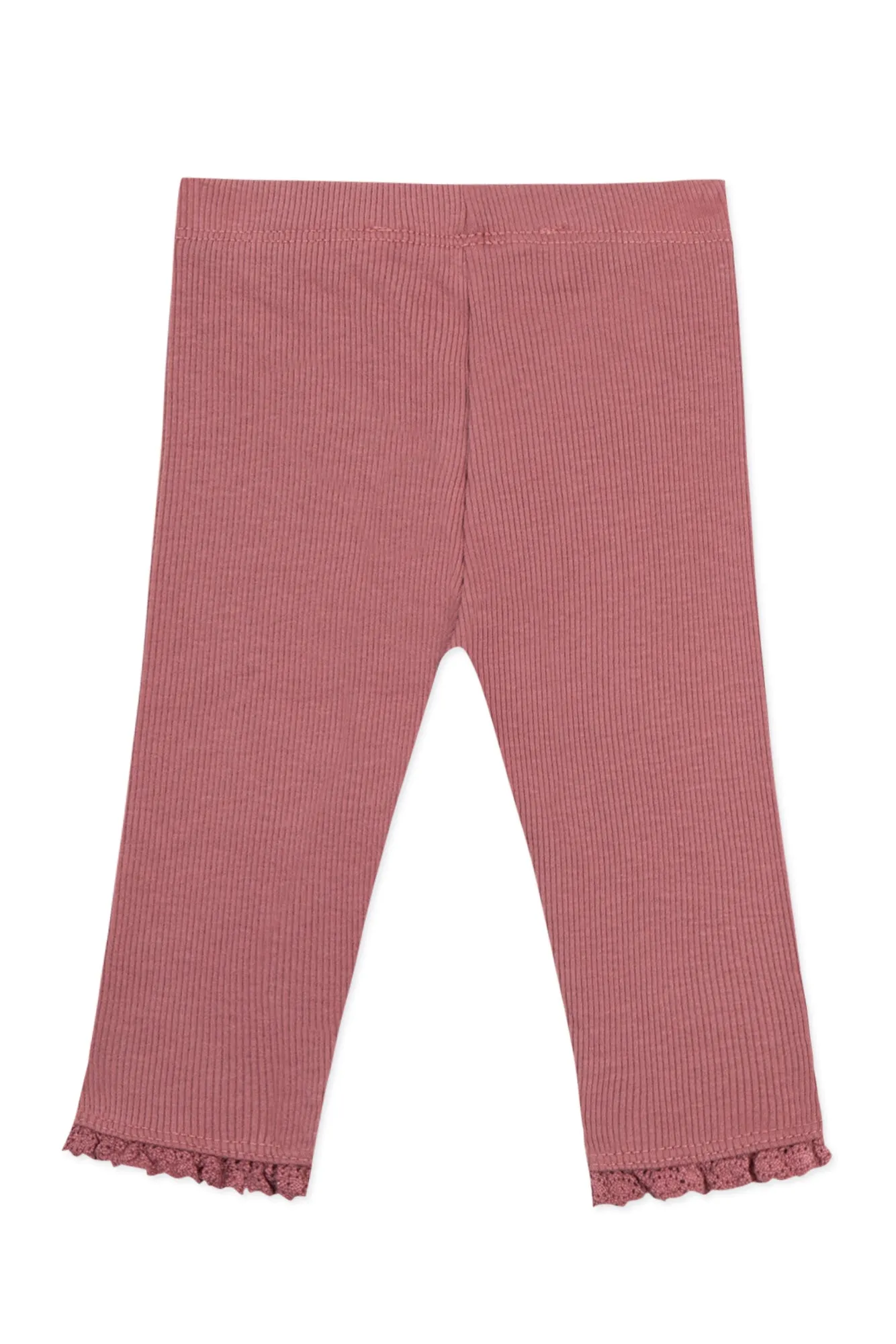 Raspberry Ribbed Baby Leggings