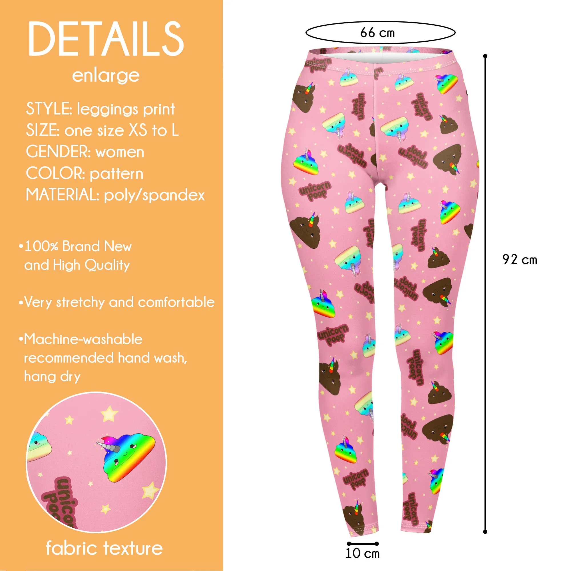 Regular Leggings (8-12 UK Size) - Poopicorn