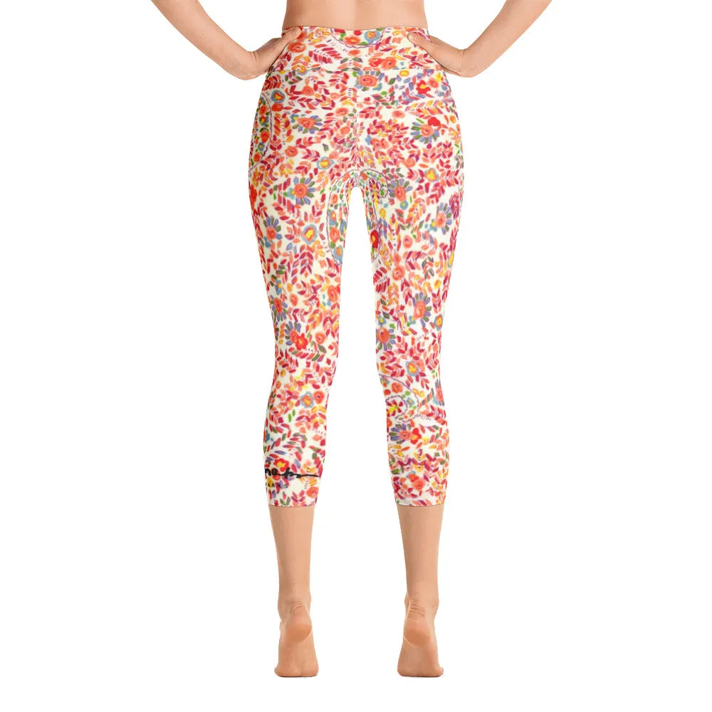 Retro Paisley Yoga Capri Leggings