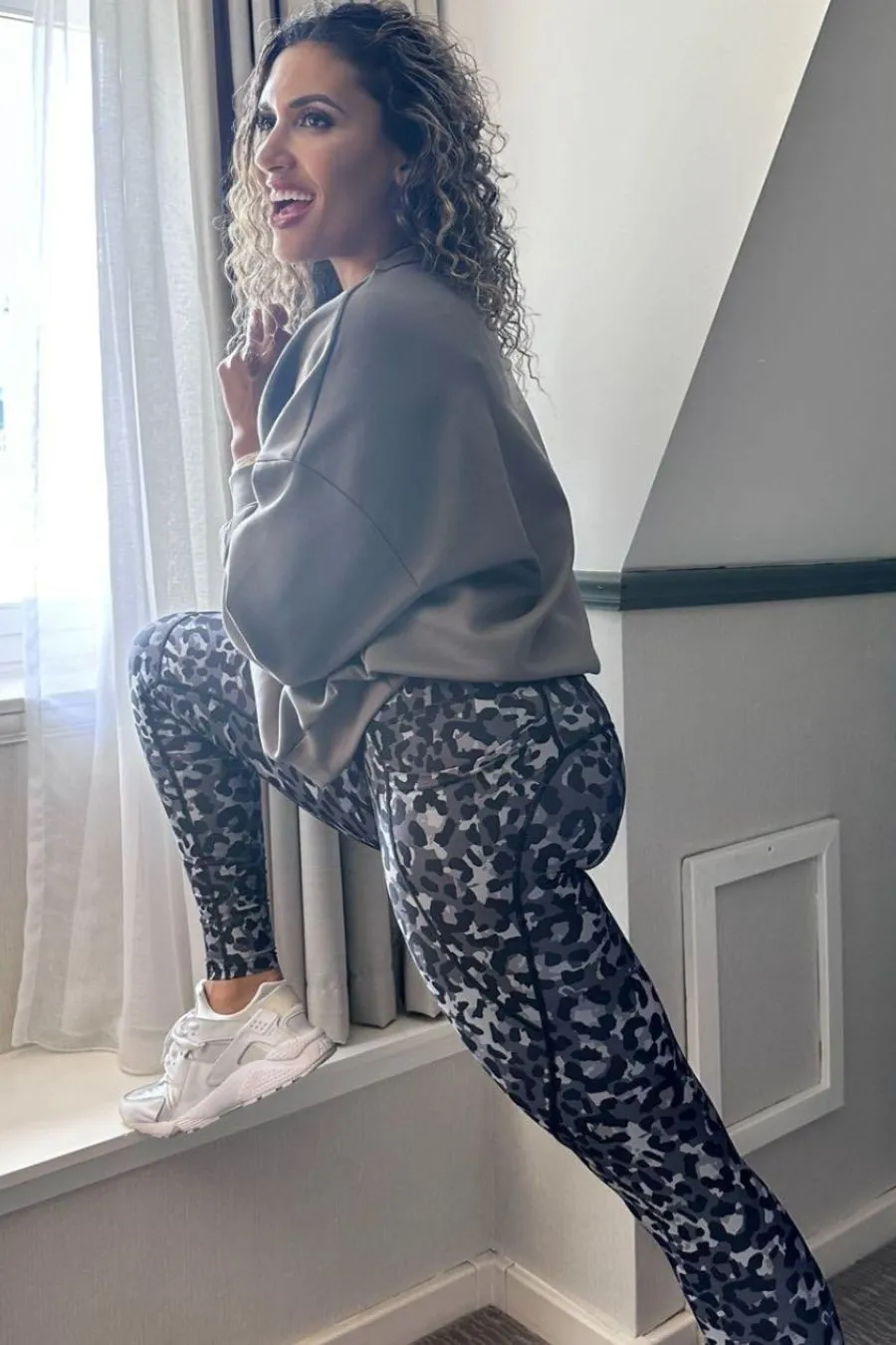 RISE Leggings - Grey and Black Leopard Print