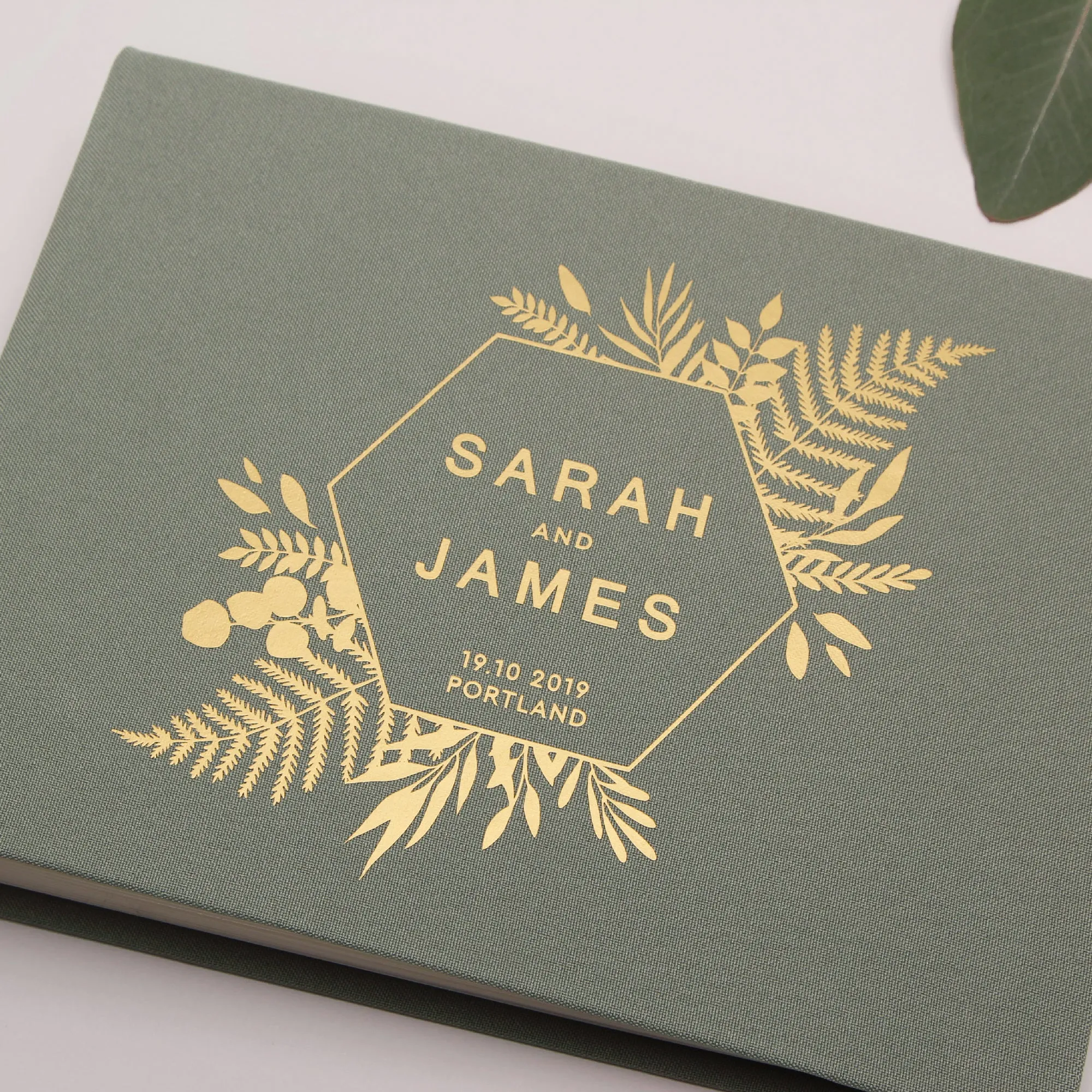 Sage Green   Gold Matte | Guest Book