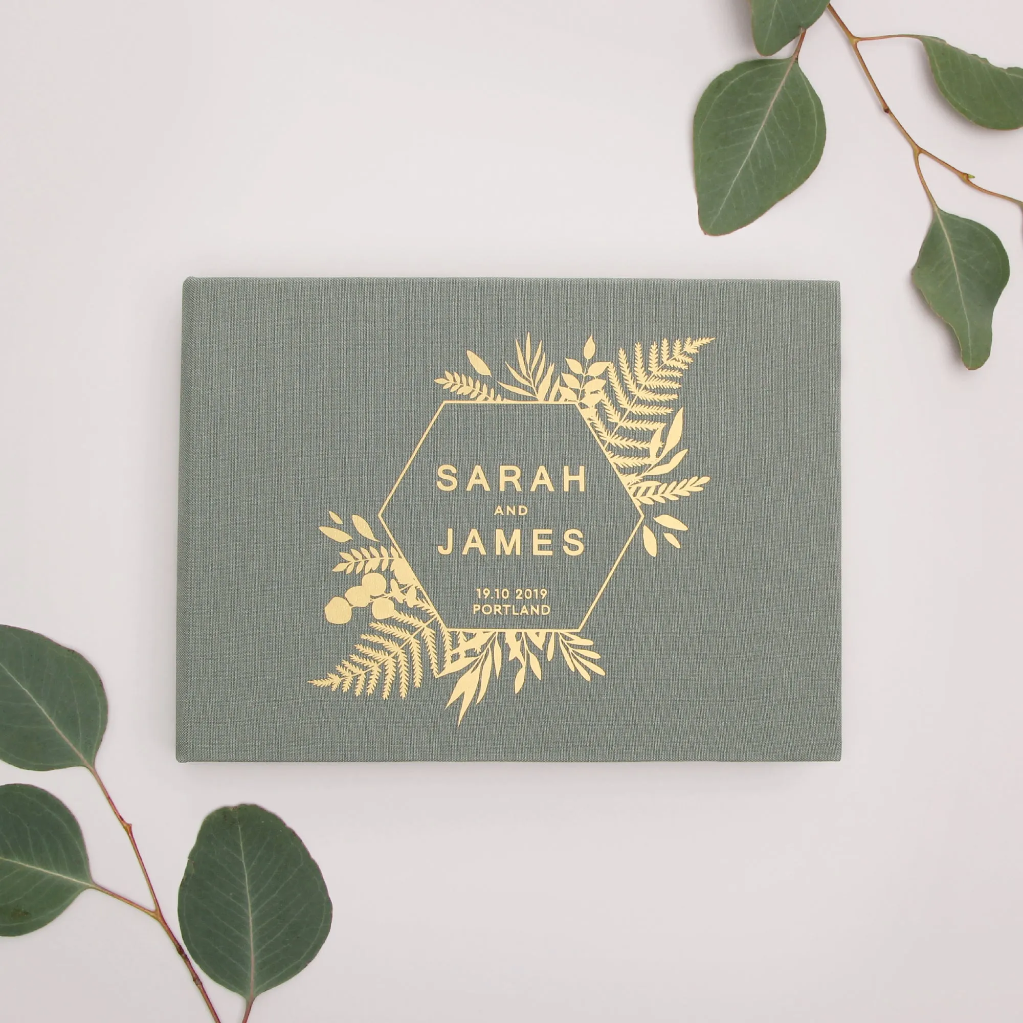 Sage Green   Gold Matte | Guest Book