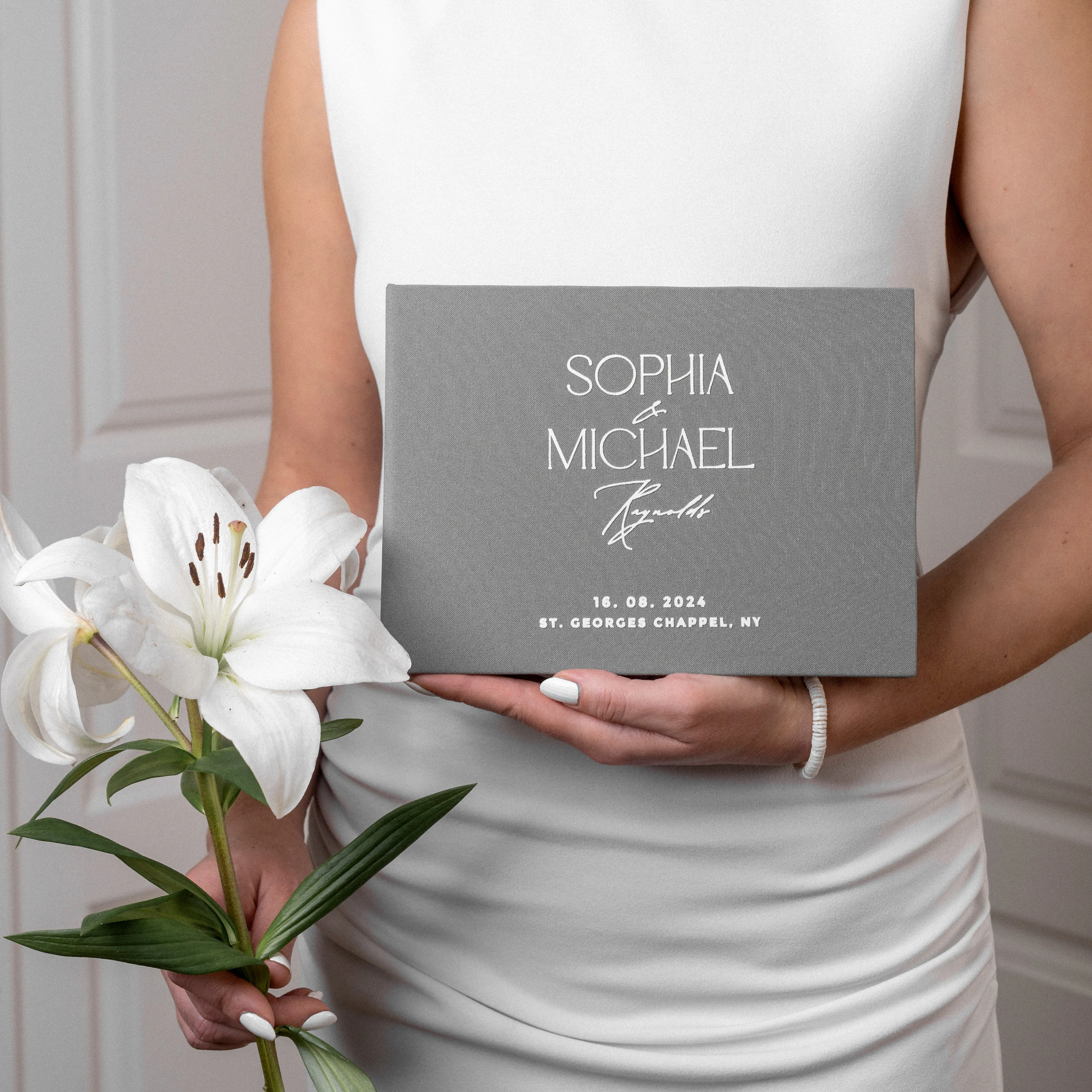 Sage Green   White Velour |  Guest Book