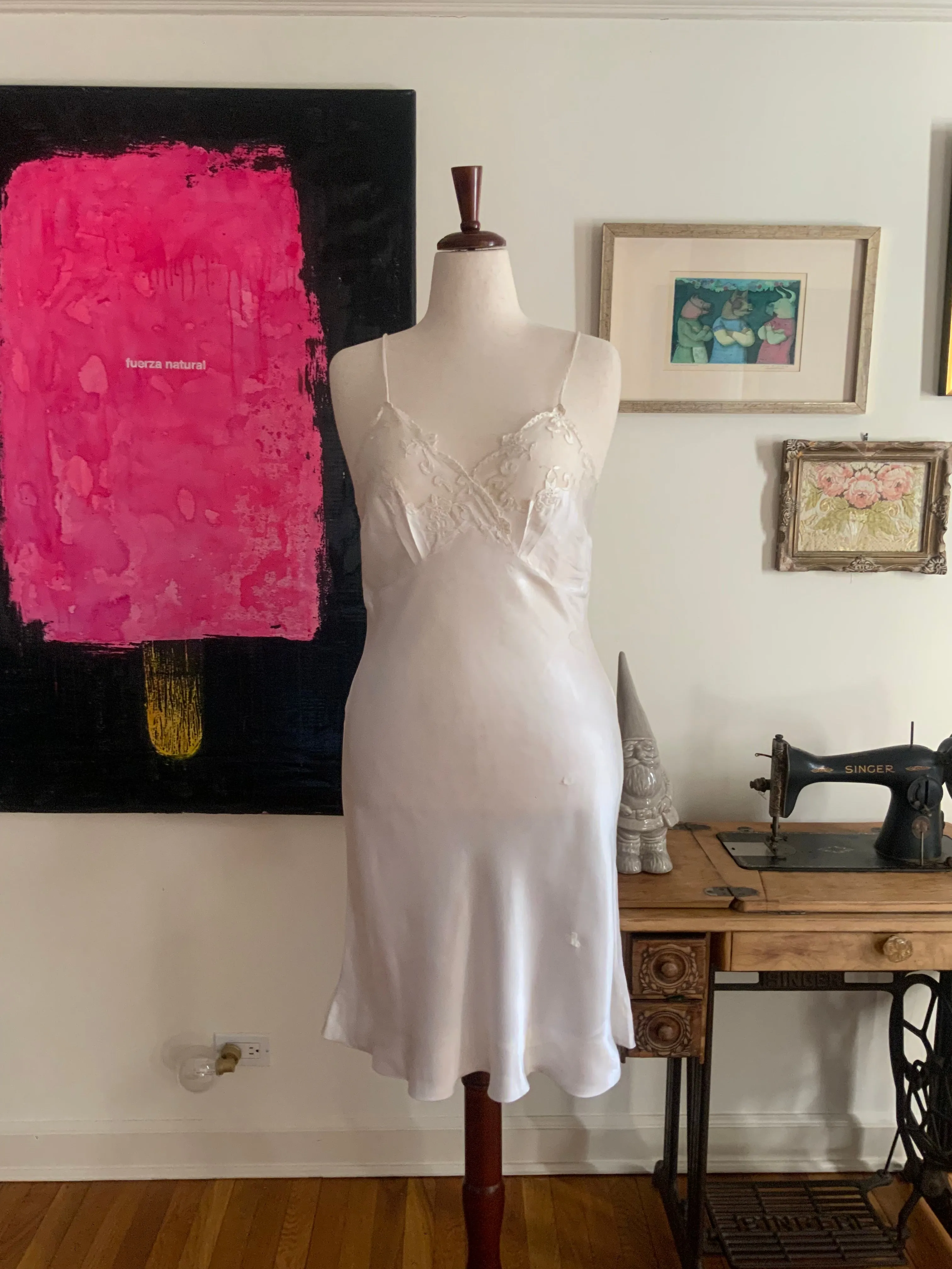 Satin Slip Dress - 70s