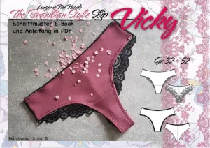 Schnittmuster von Lingeriememade Slip / Tanga Brazil Style Vicky Gr. 32 - 52, deutsch / german IDsmx3