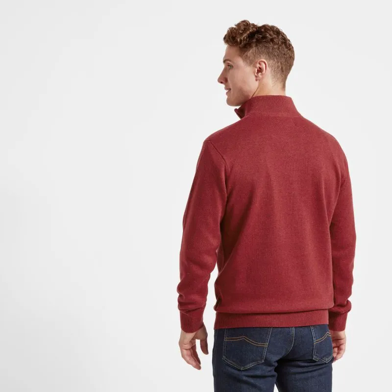 Schoffel Cotton Cashmere 1/4 Zip Jumper - Chilli