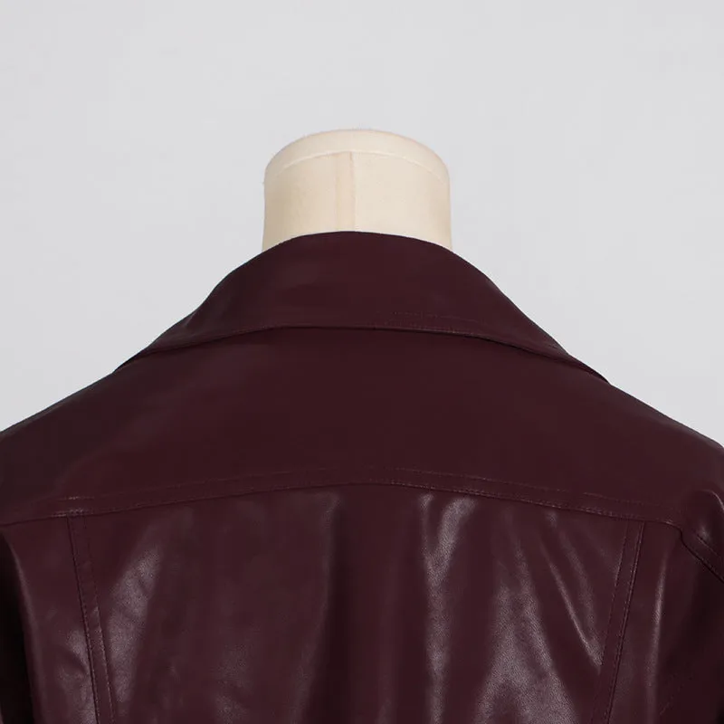 Serena Cropped Faux Leather Jacket