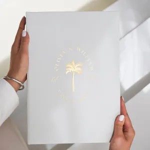 Silky White   Real Gold | Guest Book | Beach Wedding