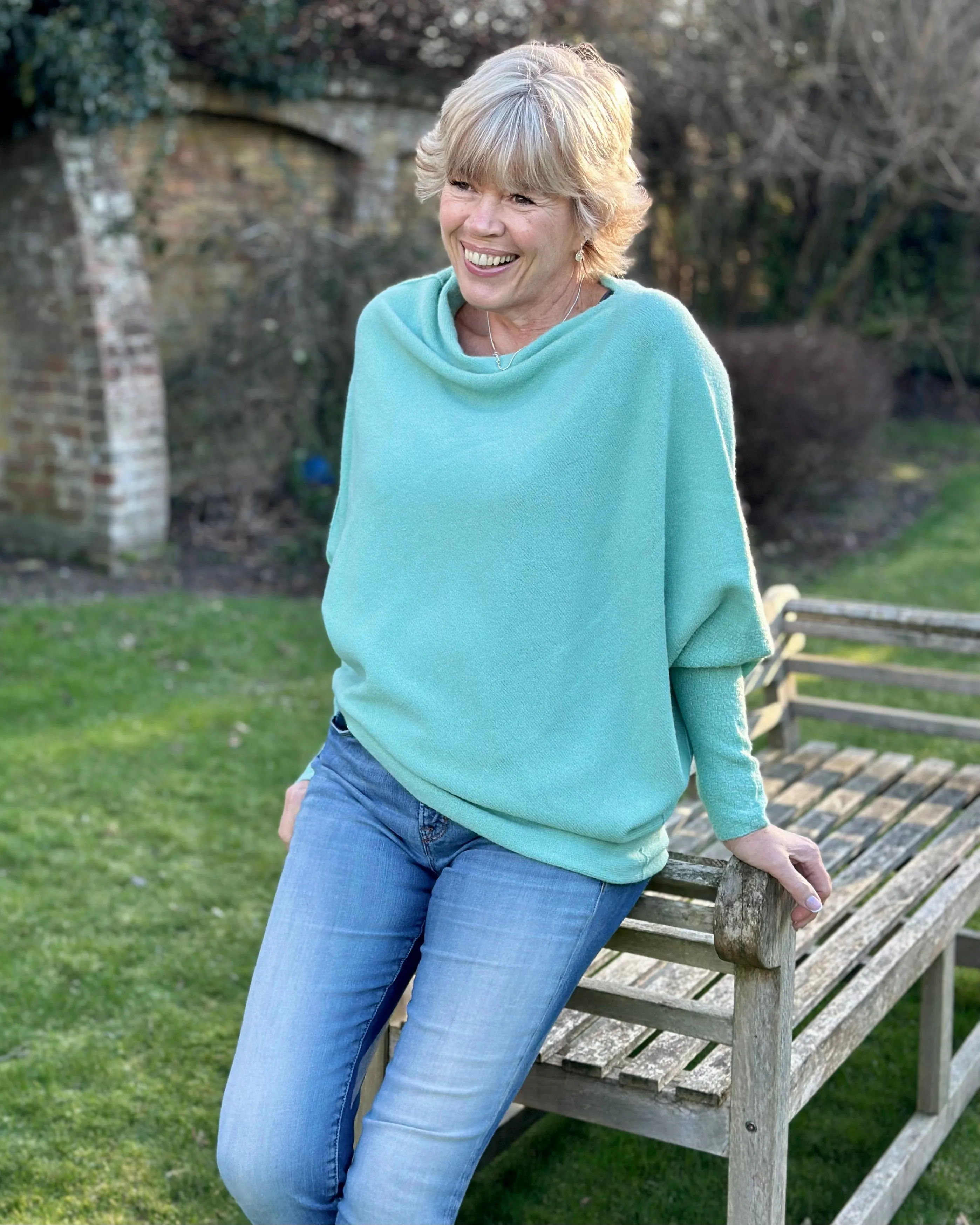 Soft Knit Asymmetric Jumper - Jade