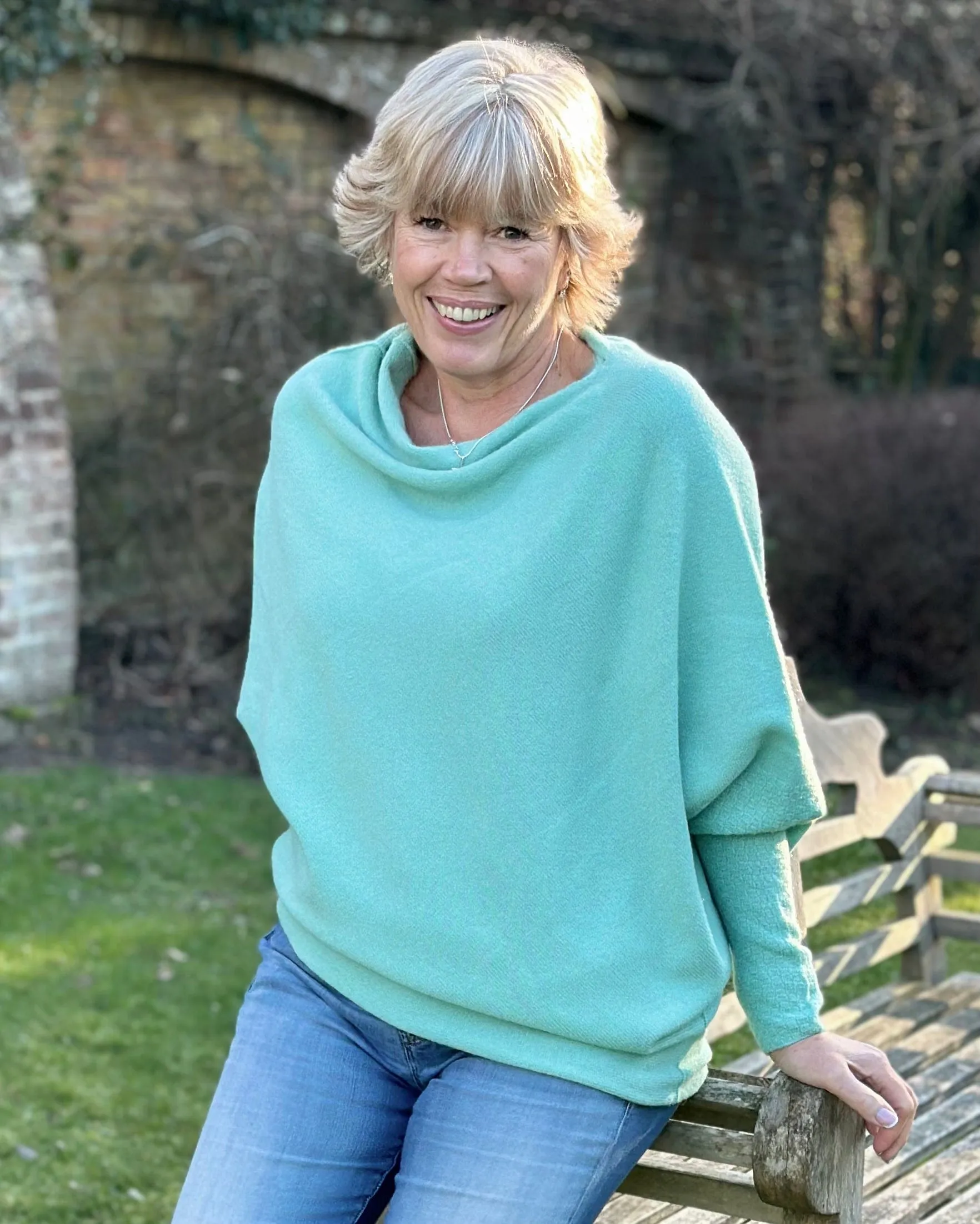 Soft Knit Asymmetric Jumper - Jade