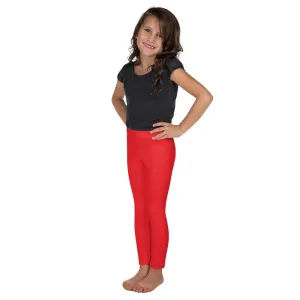 Solid Hot Red Kid's Leggings