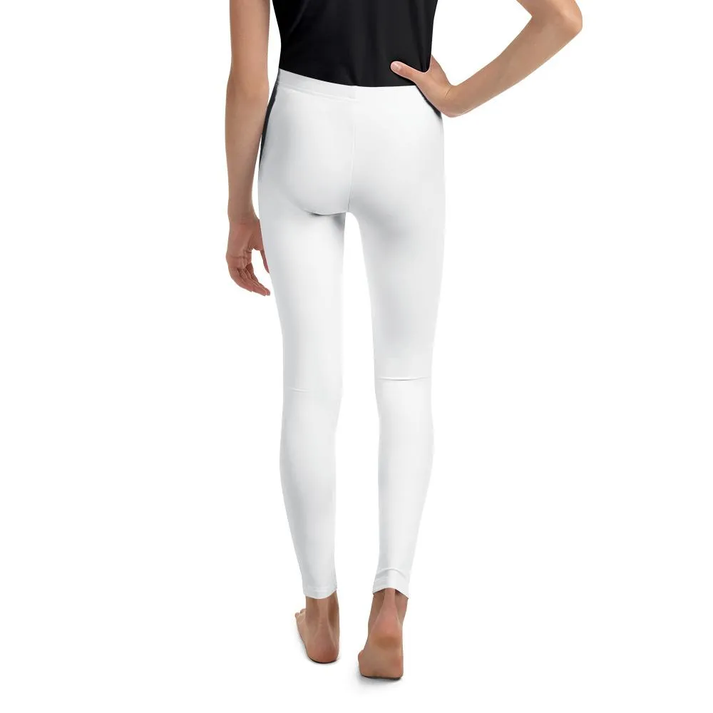 Solid White Youth Leggings