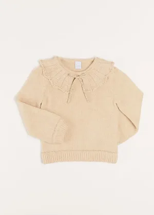 Statement Collar Metallic Detail Jumper in Gold (4-10yrs)