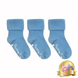 Talipes (clubfoot) Boots and Bar Socks - Non-Slip Stay On Baby and Toddler Socks - 3 Pack in Ocean Blue