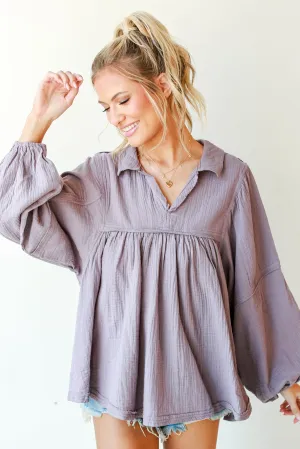 Total Bliss Linen Babydoll Blouse