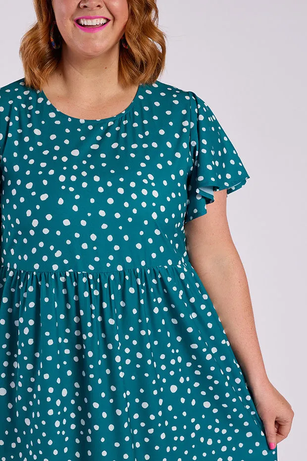 Trinity Teal Spot Dress