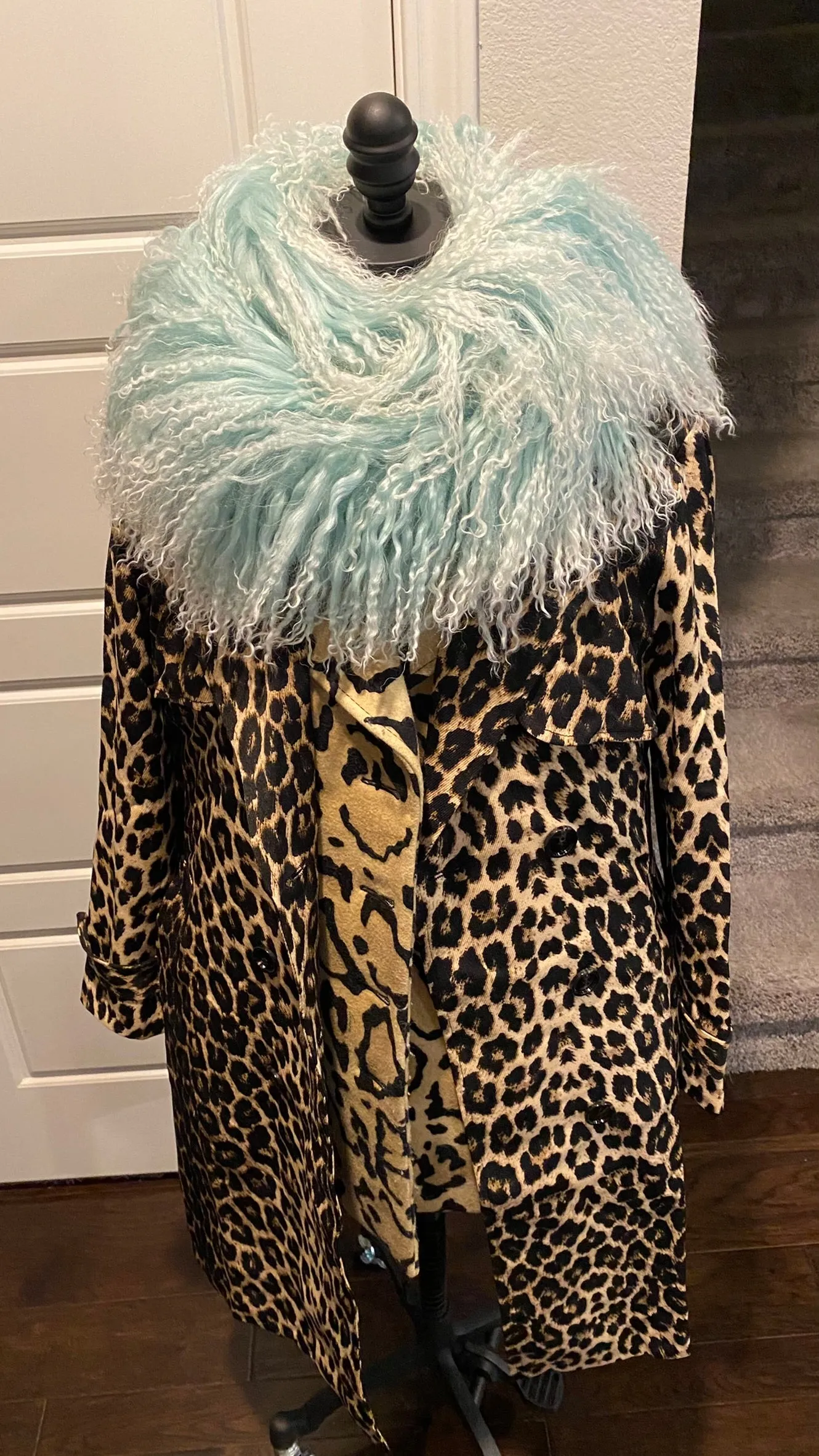 Turquoise Fuzzy Fling Scarf