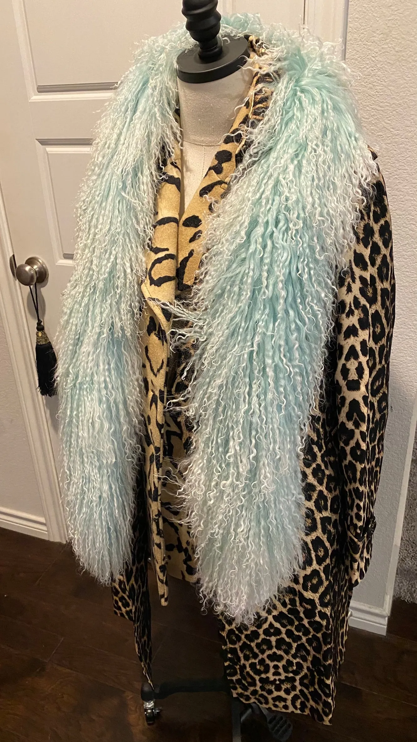 Turquoise Fuzzy Fling Scarf