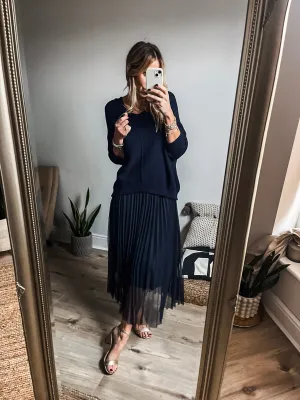 Two-Piece Pleated Jumper Dress