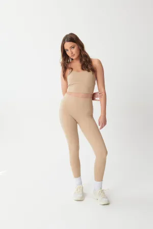 Ultra-Soft High-Waisted Leggings - Sand