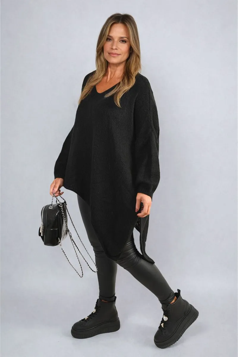 Women's Asymmetric Oversized Knitted Jumper