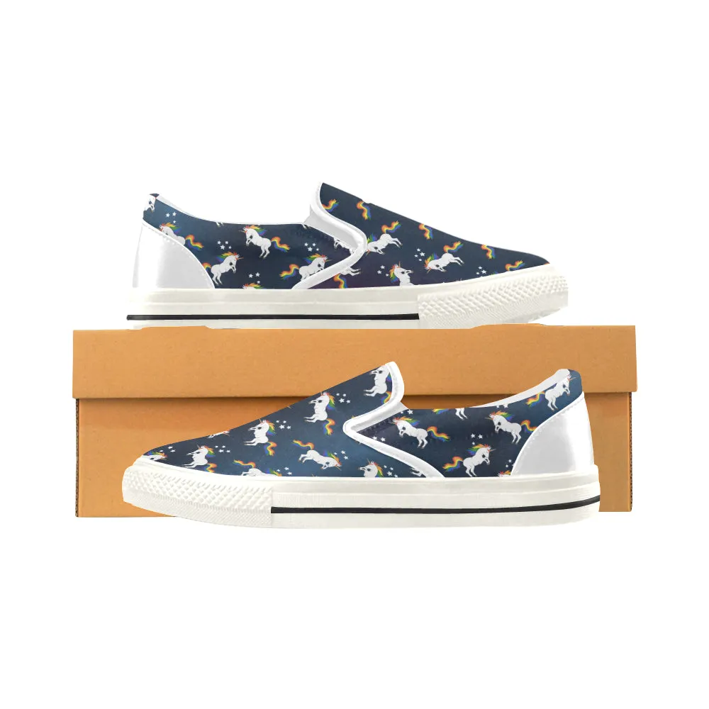 Women's Big Size Unicorn Casual Print Canvas Slip-on Shoes