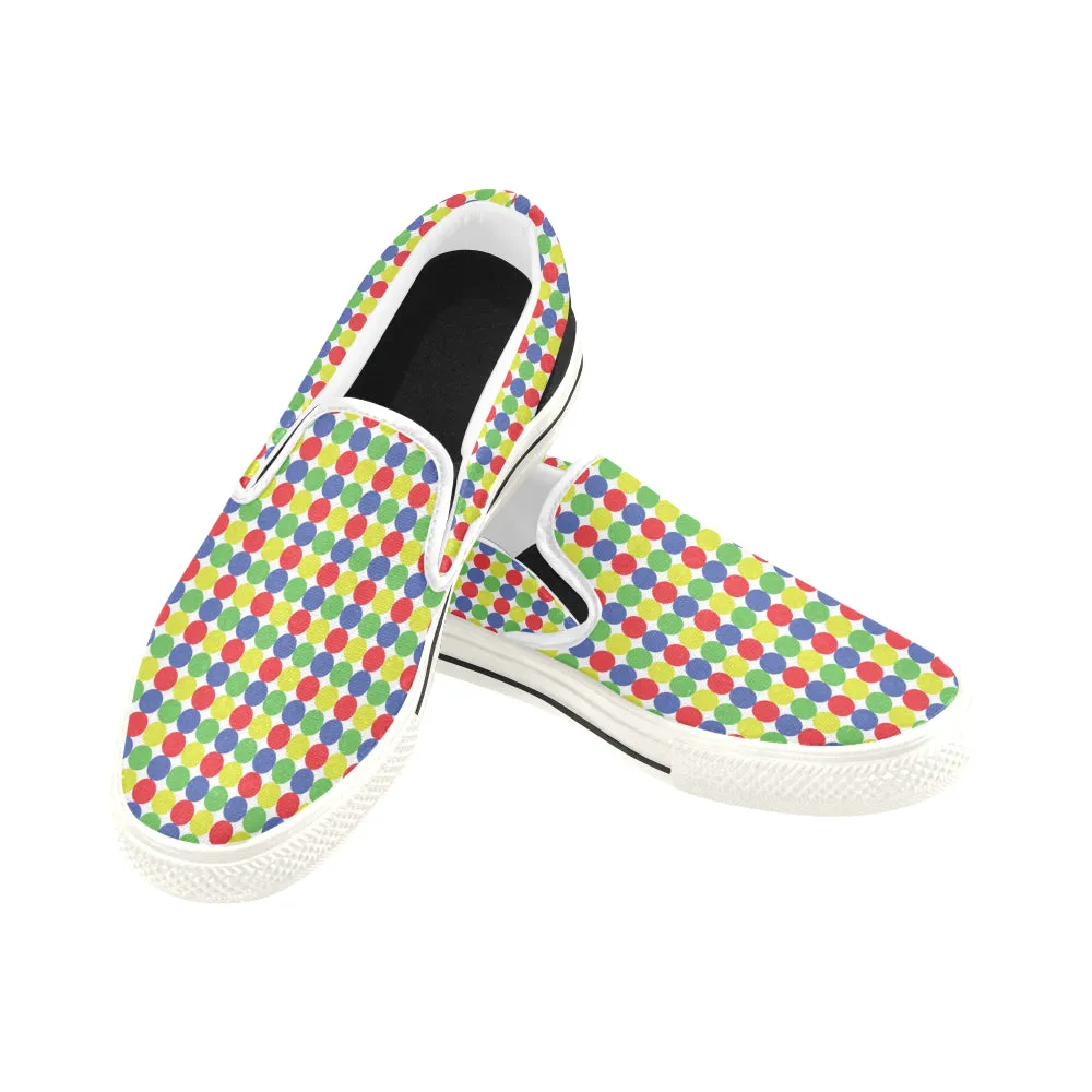 Women's Polka Dots Print Slip-on Canvas Shoes