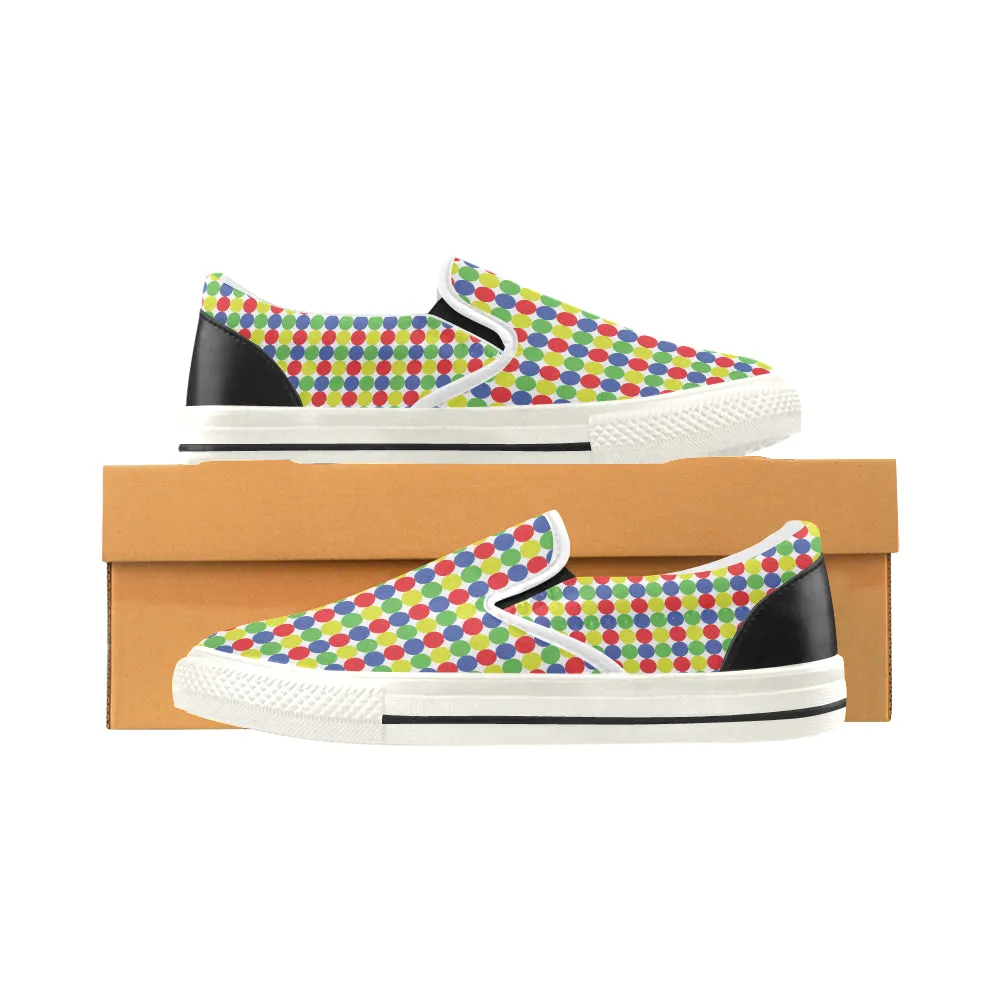 Women's Polka Dots Print Slip-on Canvas Shoes