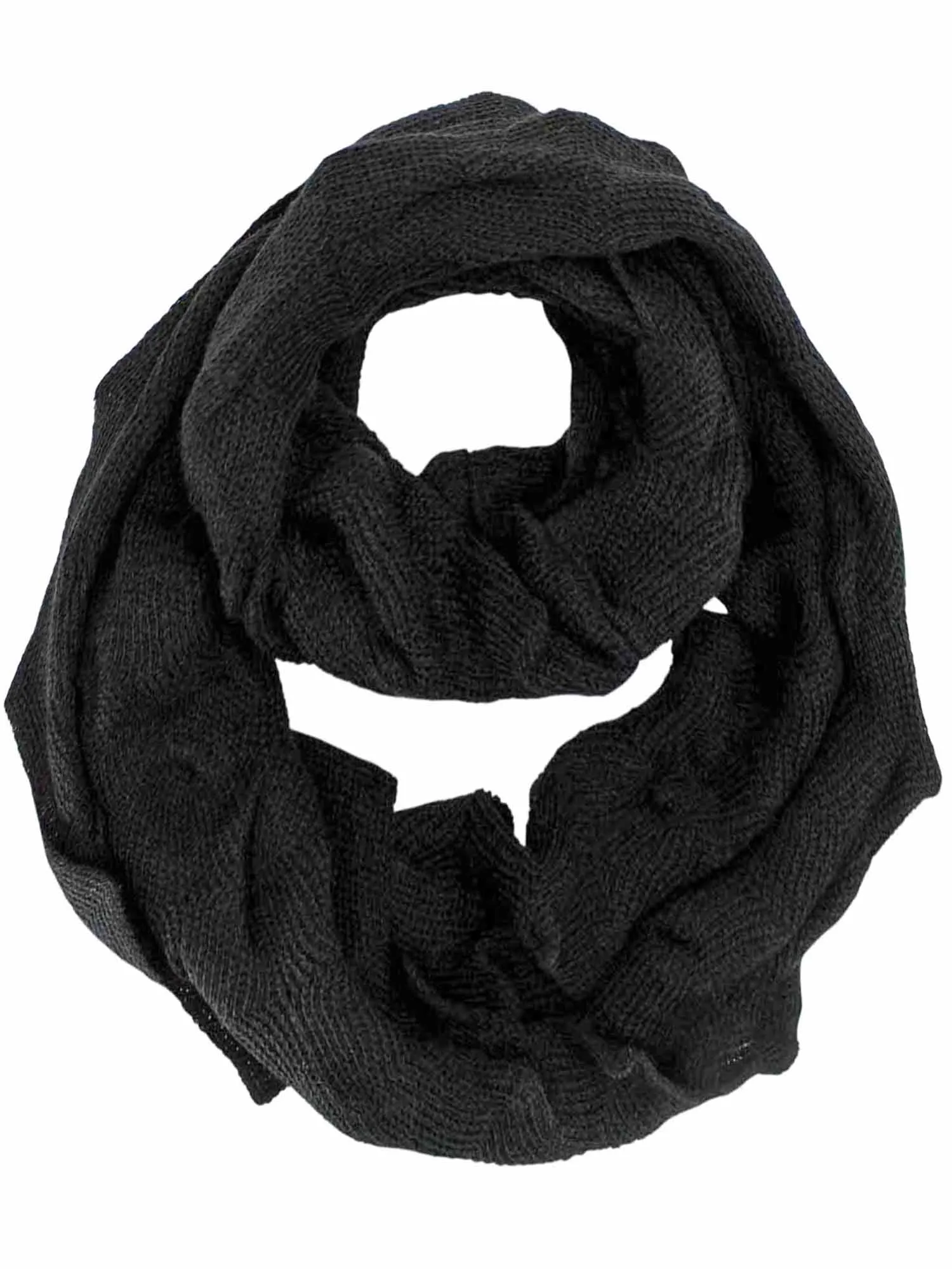 Zigzag Knit Circle Loop Infinity Scarf